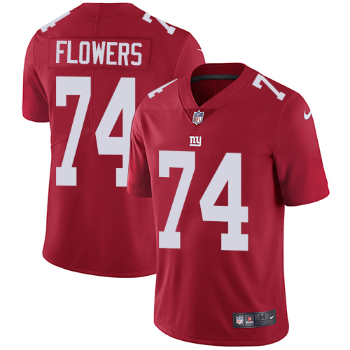 Nike Giants #74 Ereck Flowers Red Alternate Men's Stitched NFL Vapor Untouchable Limited Jersey